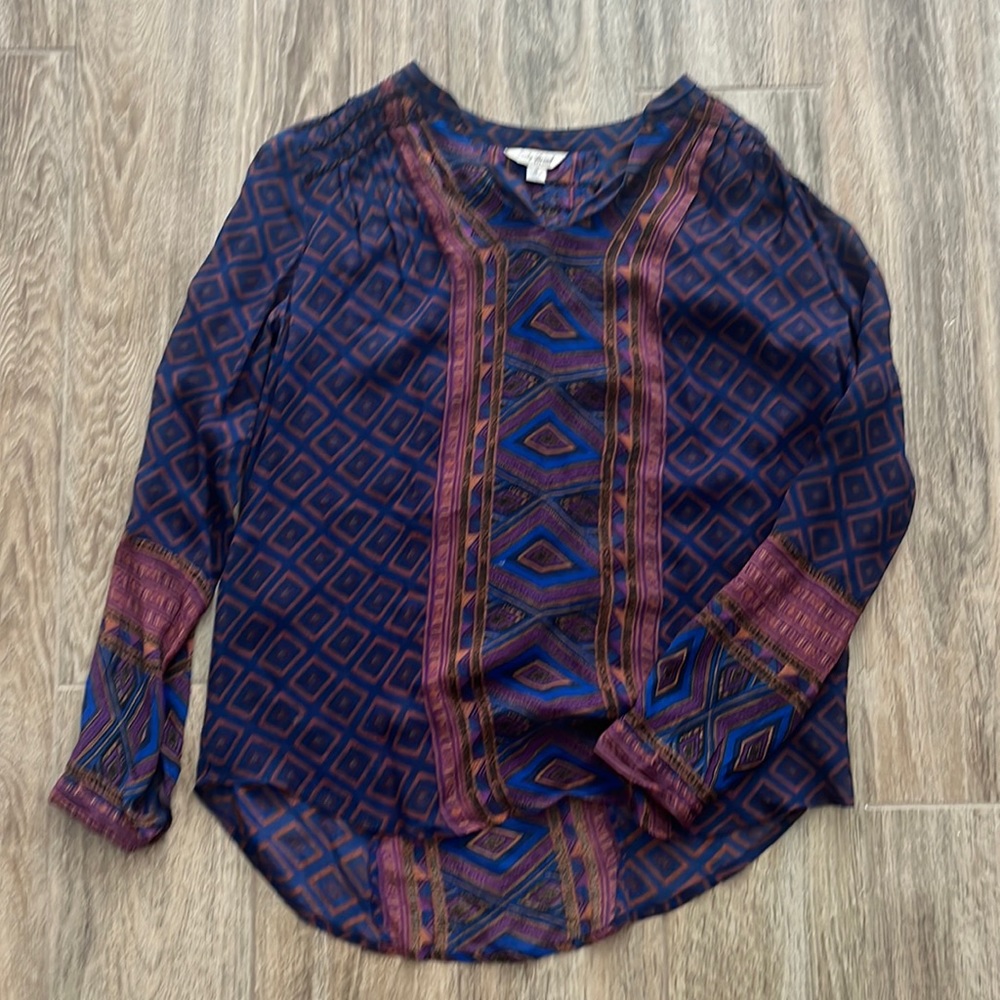 Womens Lucky Brand Long Sleeve Blouse